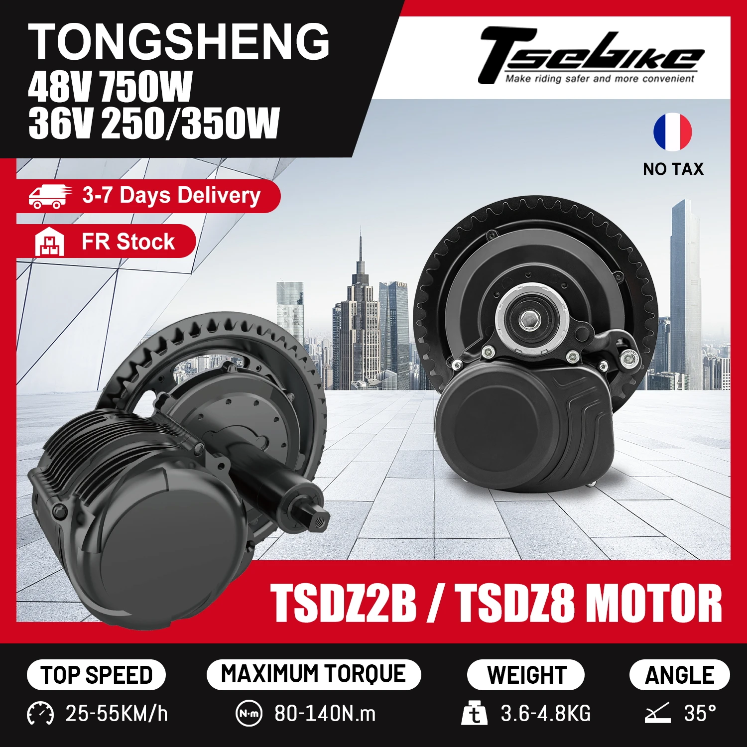 Комплект электровелосипеда со средним приводом Tongsheng tsdz2b 36 В 250 Вт 350 Вт TSDZ8 48 В 750 Вт Комплект для переоборудования электровелосипеда с двигателем DFL11 VLCD5