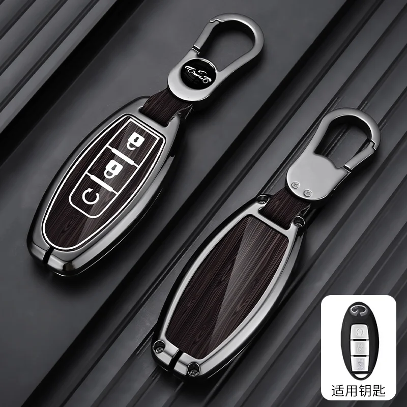 Alloy Leather Car Remote Key Case For Infiniti G25 G35 G37 Q40 Q50 Q60 Q70 Q80 QX50 QX56 QX60 QX70 QX80 EX35 FX35 FX45 M35