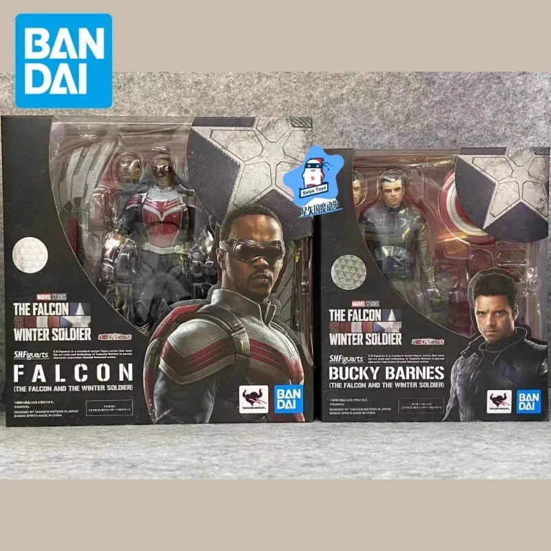 In Stock Bandai Original SHFiguarts The Falcon and The Winter Soldier Action Figure Pvc Model Toys Anime Collection Figura Gifts