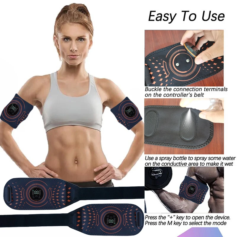 EMS Muscle Toner Arm Trainer Muscle Stimulator Toning Belt Arm Thigh Leg Massager Exerciser Home Gym Workout Fitness Equipment image 2