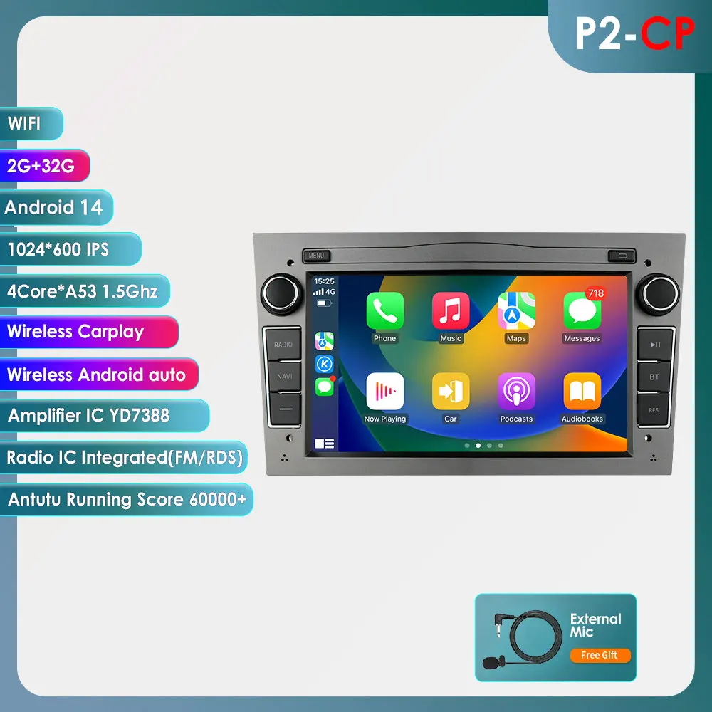 128G 4G-Lte Android 2din Auto Gps Speler Voor Opel Astra H J 2004 Vectra Vauxhall Antara Zafira Corsa C D Vivaro Meriva Veda Radio - afbeelding 1