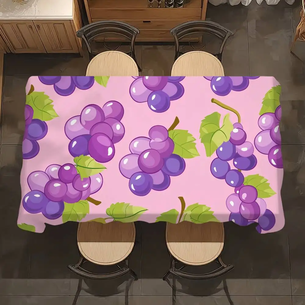 1PC Purple Grapes Table Cloth Home Party Picnic Dining Room Kitchen Patios Stain-Proof Polyester Table Cloth