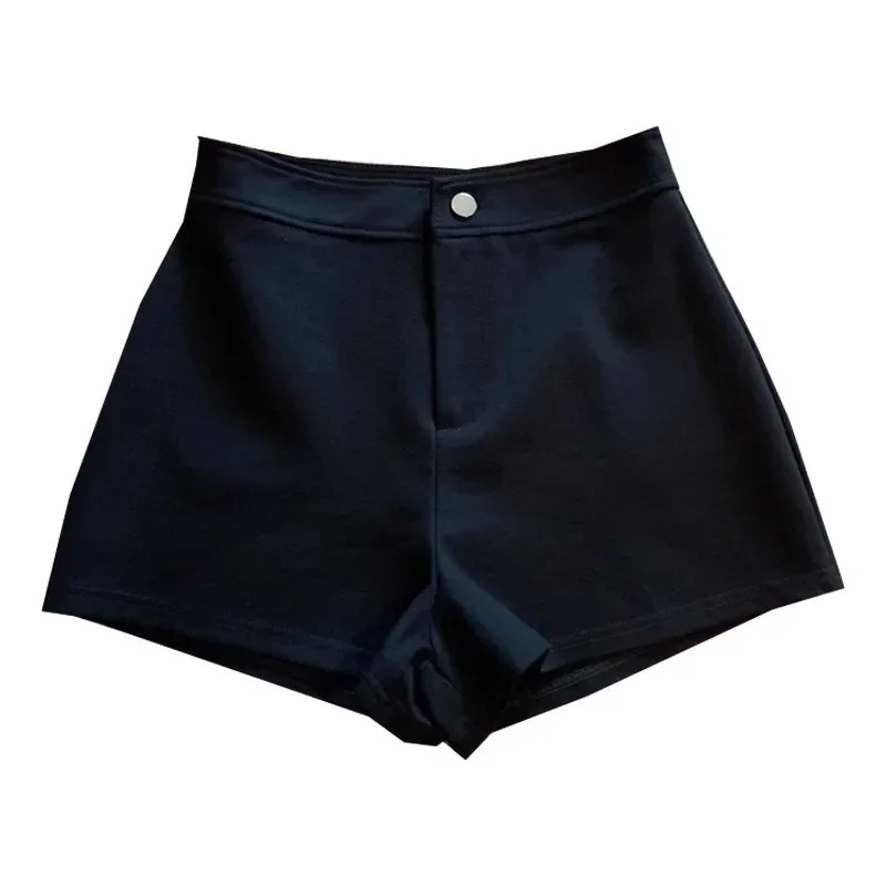 High Waist Slim Fit Short Pants Women's Suit Pants plus Size Black White Thin Summer Fashionable Elastic A- Line Trousers