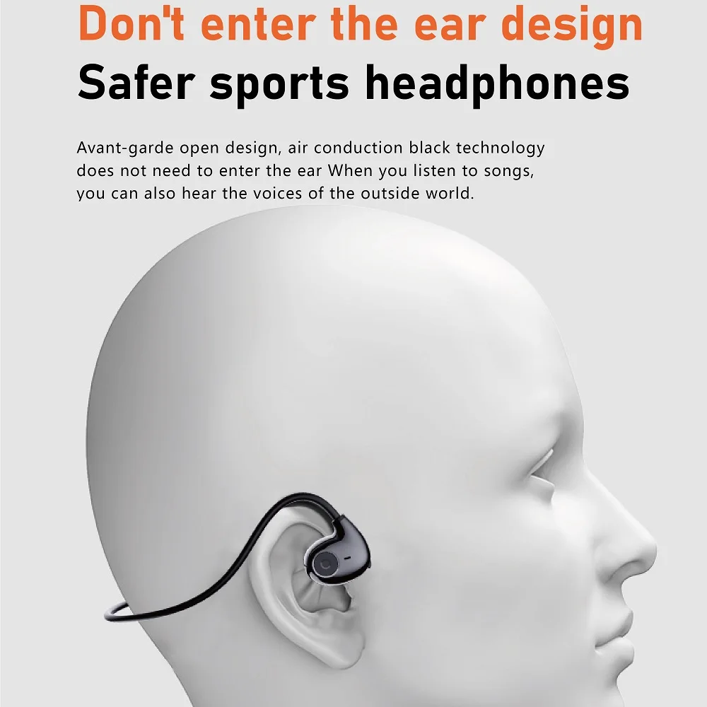 Waterproof Open-Air Blue Tooth 5.3 Earphone ENC Noise Canceling Headphones Wireless Headset Men Women Sport 360° Panoramic Audio