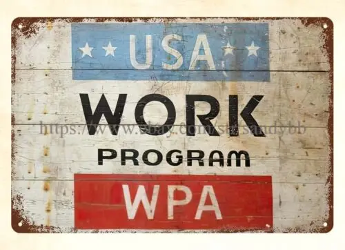 Программа работы в США Второй мировой войны, металлический жестяной знак, декор механического магазина