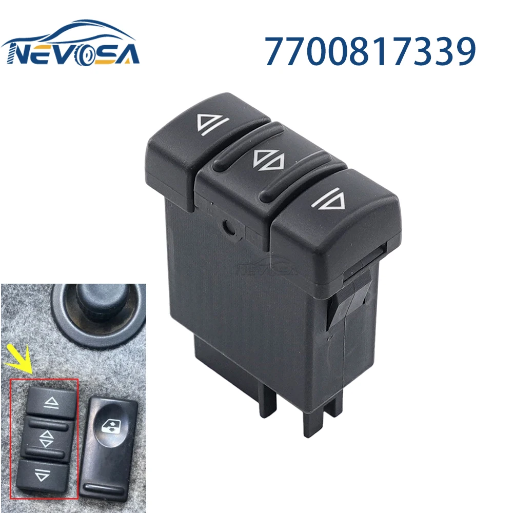 NEVOSA Para Renault 19 R19 II 2 Cabriolet Chamade Kasten 1992 -1995 Botão de controle do interruptor da janela elétrica 7700817339 7700 817 339