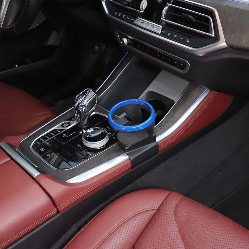 

Carbon Steel Black Car Center Console Water Cup Holder Trim Interior Car Accessories For BMW X5 X6 X7 G05 G06 G07 2019-2025
