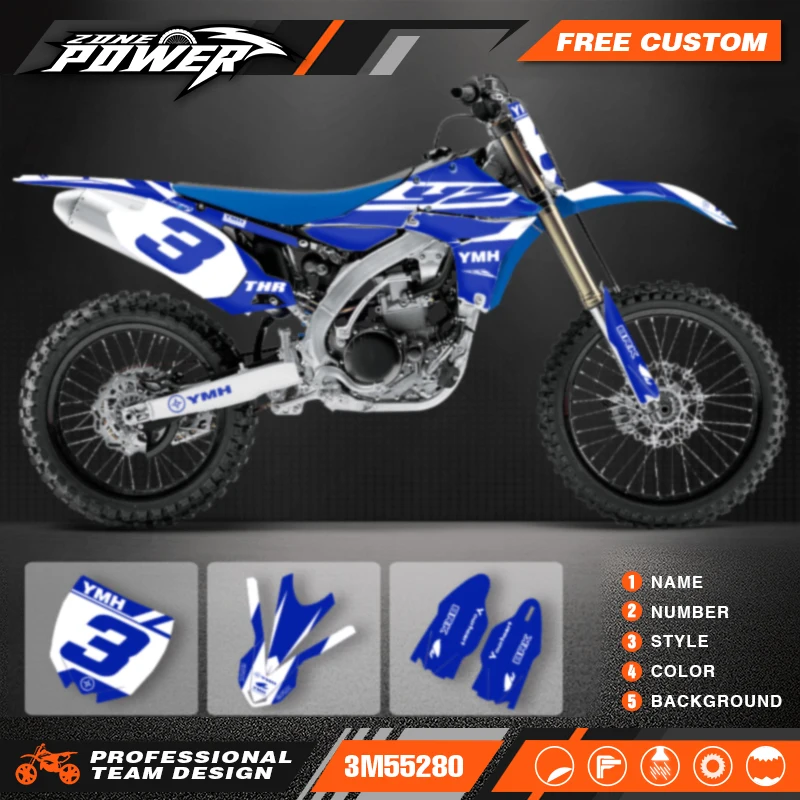 

Powerzone Motorcycle Fairing Graphics Decals Sticker Kit For Yamaha YZF450 YZ 450F 2010 2011 2012 2013