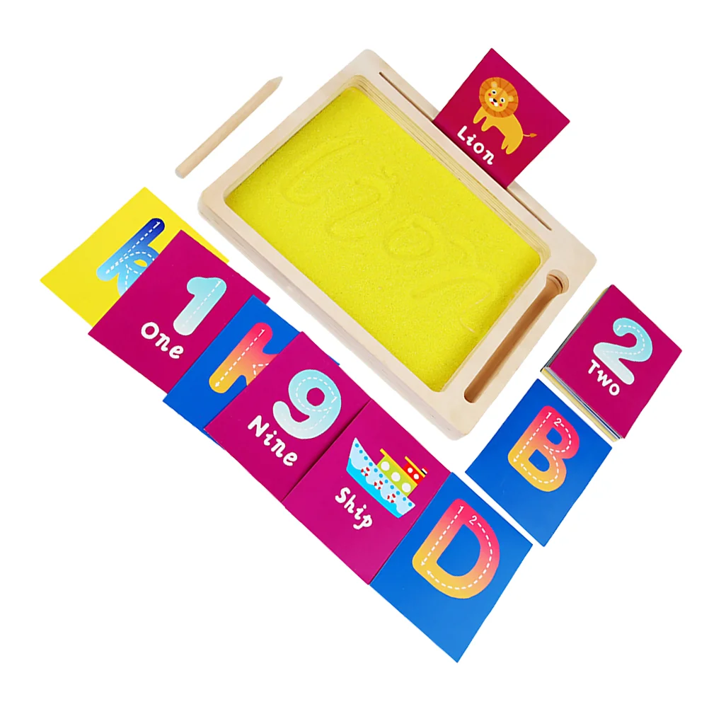 

Children's Toy Sand Painting Set Letter Montessori Sensory Tray Wooden Traying Toddler