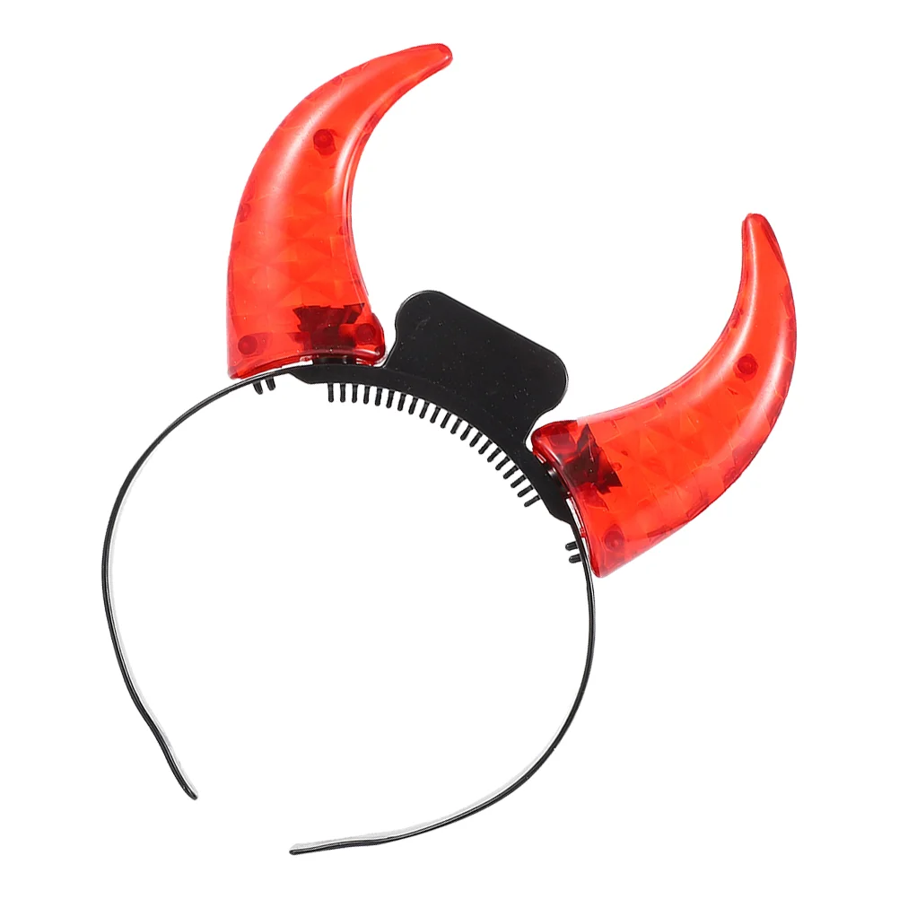 Demon Horn Headband Luminous Hairband Headdress Prop Halloween Headbands Flashing Costume Electronic Component Party