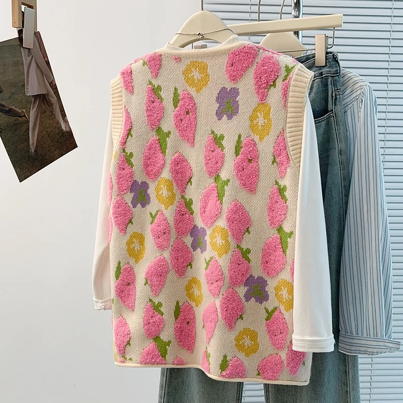 Faionable Herbst Winter Offene Strickjacke Weste Svel Gestickte Lose Dünne Sle Koreanische Sle Ci Pendeln Damen Pullover