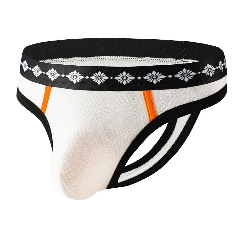 Comfortable Low-waist Men Underwear Patchwork Lingerie T-back Briefs Breathable Panties Fitness Exercise