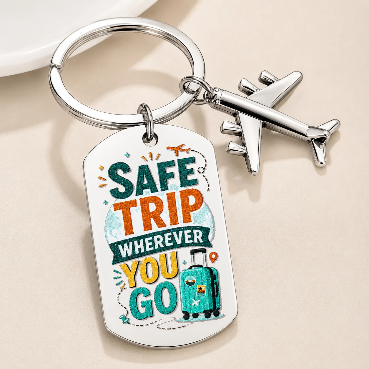 Flight Attendant Airplane Keychain for Women Men Pilot Gift Party Favor Accessory Birthday Christmas Travel Essential Keyring
