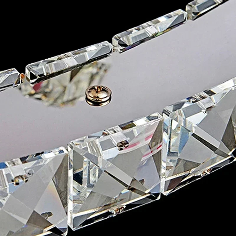 Modern LED Crystal Chandelier Ceiling Light Luxury  Lampshade Suspension Chandeliers for Home Decor