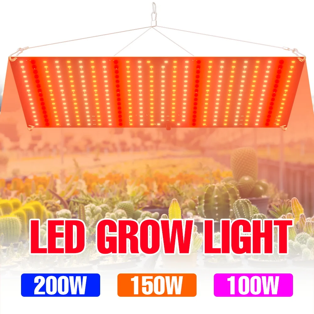 

200W LED Plant Panel Light Full Spectrum Succulent Potted Planting Lights AC100-240V Quantum Board Indoor Seedlings Fill Lamp