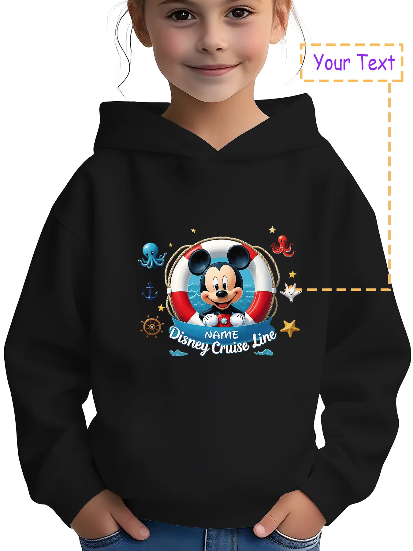 

MINISO Disney Cruise Line Hoodie - Captain Mickey + Cruise Elements, perfect for family cruise travel and commemorative collecti