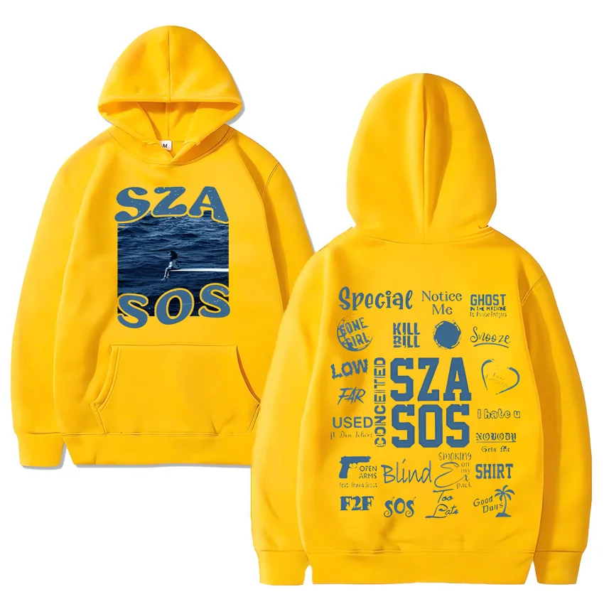SZA Music Album Graphics Hoodie Men Women ' s Vintage Bodywarmer Loose Hip Hop streetwear Long sleeve Unisex Hooded Sweatshirt