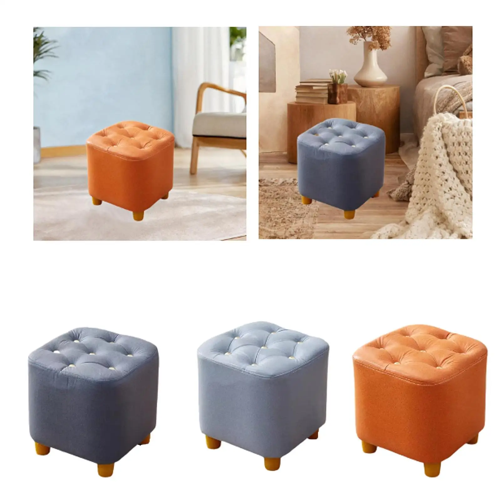 Pequeno macio antiderrapante Footstool, móveis resistentes, fezes estáveis para apartamento, sofá, sala de estar, entrada, entrada, estável