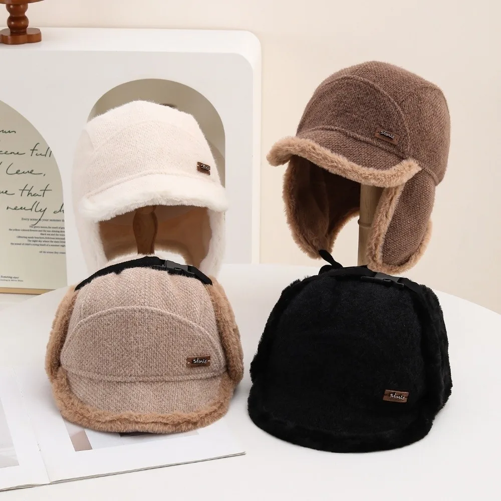 قبعة شتوية كاجوال مقاومة للرياح وبطانة مخملية سميكة من الفرو الصناعي قبعة روسية دافئة للنساء #2