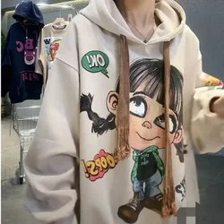 Hoody Extra Large 2025 New Medium To Long Size Cartoon Cute Girl Fleeces Hooded Women Hoodie Autumn Sweater Loose Top Sweatshirt