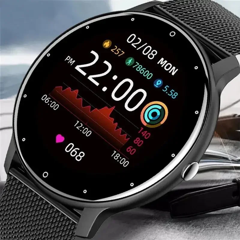 Smartwatch for Fitness Tracking with Blood Pressure & Oxygen Monitoring, Waterproof, Long Battery Life for Men & Women