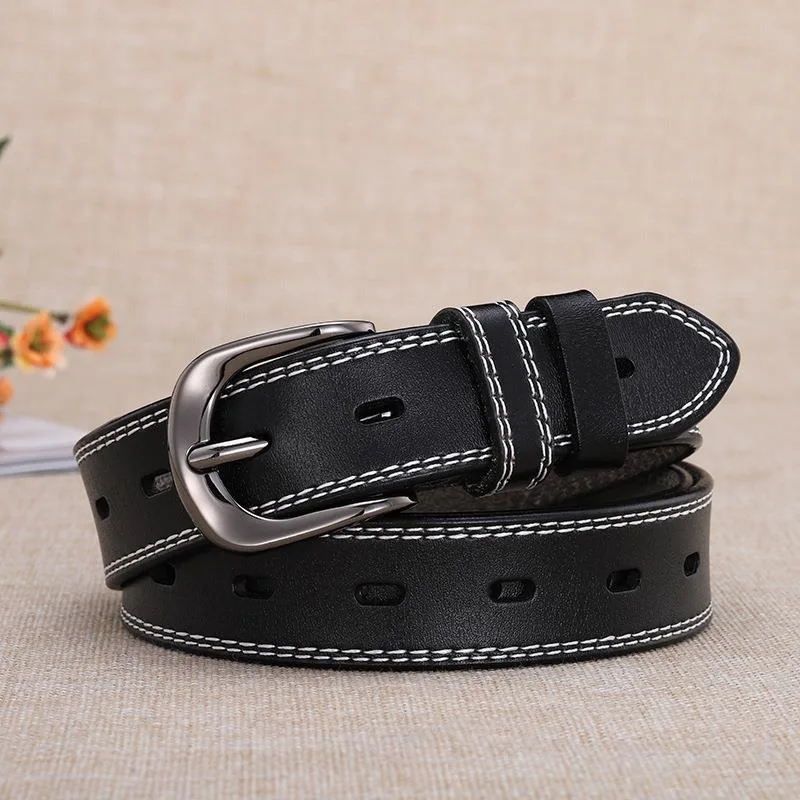 

Women's Leather Pin Buckle Leisure Belt Classic Simple Solid Colour Waistband Fashion Decoration Jeans Versatile Student Belt