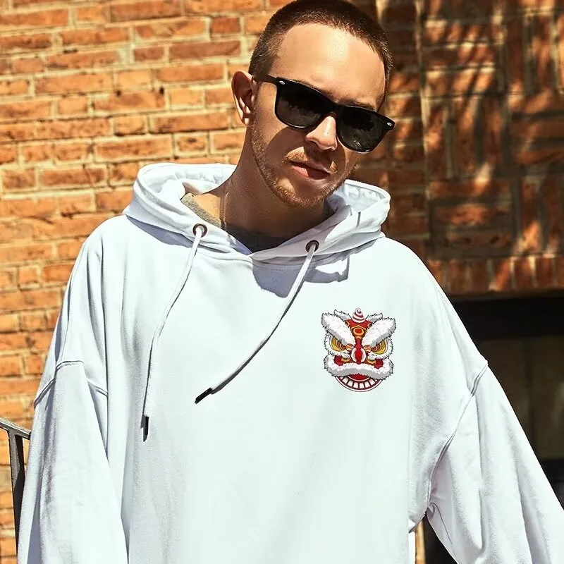 M-8XL American Fashion Hoodie China-Chic Element Giant Panda Print Loose Warm Hooded Sweatshirt