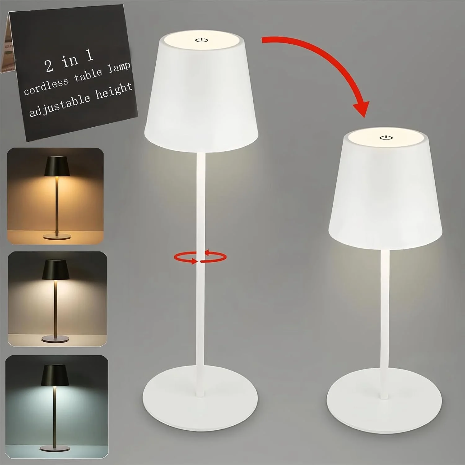 LED Desk Lamp Usb Rechargeable Table Lamp 3Levels Dimmable Wireless Led Desk Lamp Bar Restaurant Ambiance Wireless Touch Lamps