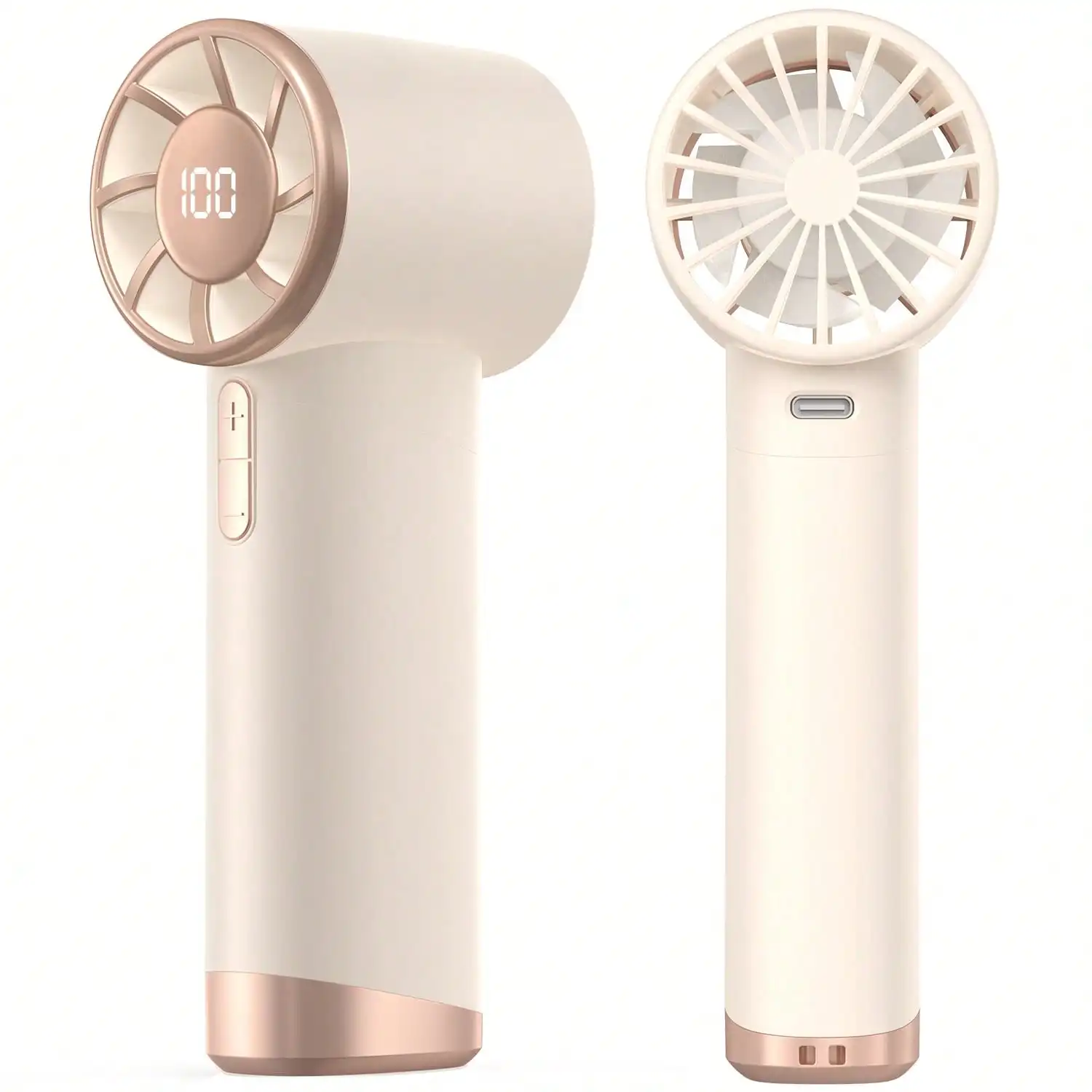 

Portable Handheld Fan, Speed (1-120) Adjustable Turbo Mini Fan, 3000mAh Battery Rechargeable Personal Fan With Metal Body, Digital Display, Gifts For Women Men Travel/Camping/Outdoor-Grey
