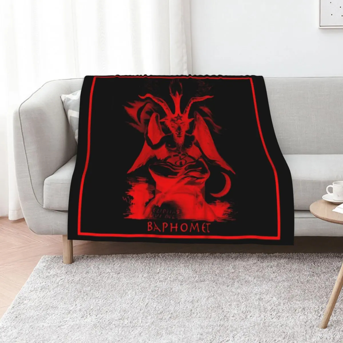 Satanic, Baphomet, Red Devil, Halloween, Occult Satan Design Throw Blanket for babies Sleeping Bag Baby Soft Beds Blankets