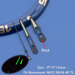 Special Modified Watch Needle C3  Green Luminous Watch Hands Fit Japan NH35A NH36A 7S 6R 4R For SKX007 SKX009 SPRD SPRE Tuna