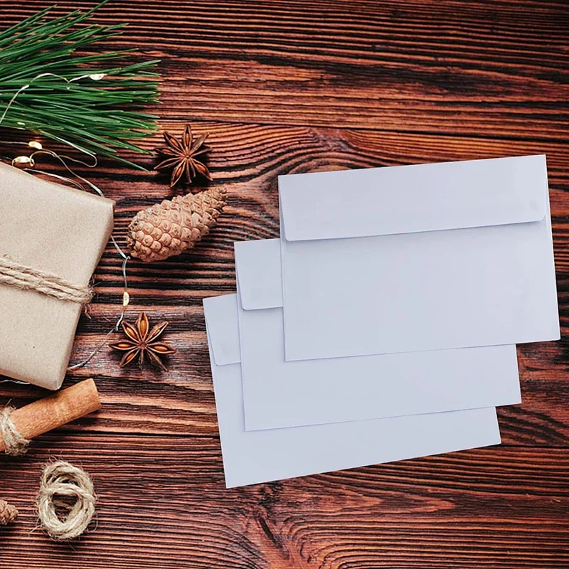 50pcs Envelopes Kraft Brown Paper 184x134mm Autohesion Postcard Giftbox Packaging Storage Business Supplie Wedding Invitations