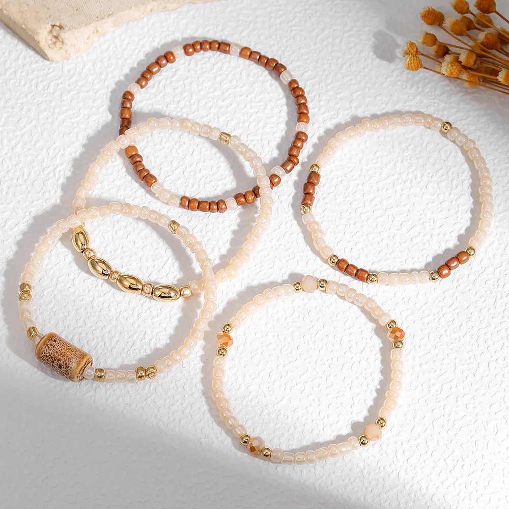 Boho Mehrlagiges Acrylperlen-Armband für Männer, Vintage Resort-Stil Schmuck, Modisches Casual-Armband für Frauen, Accessoires – Detail 4