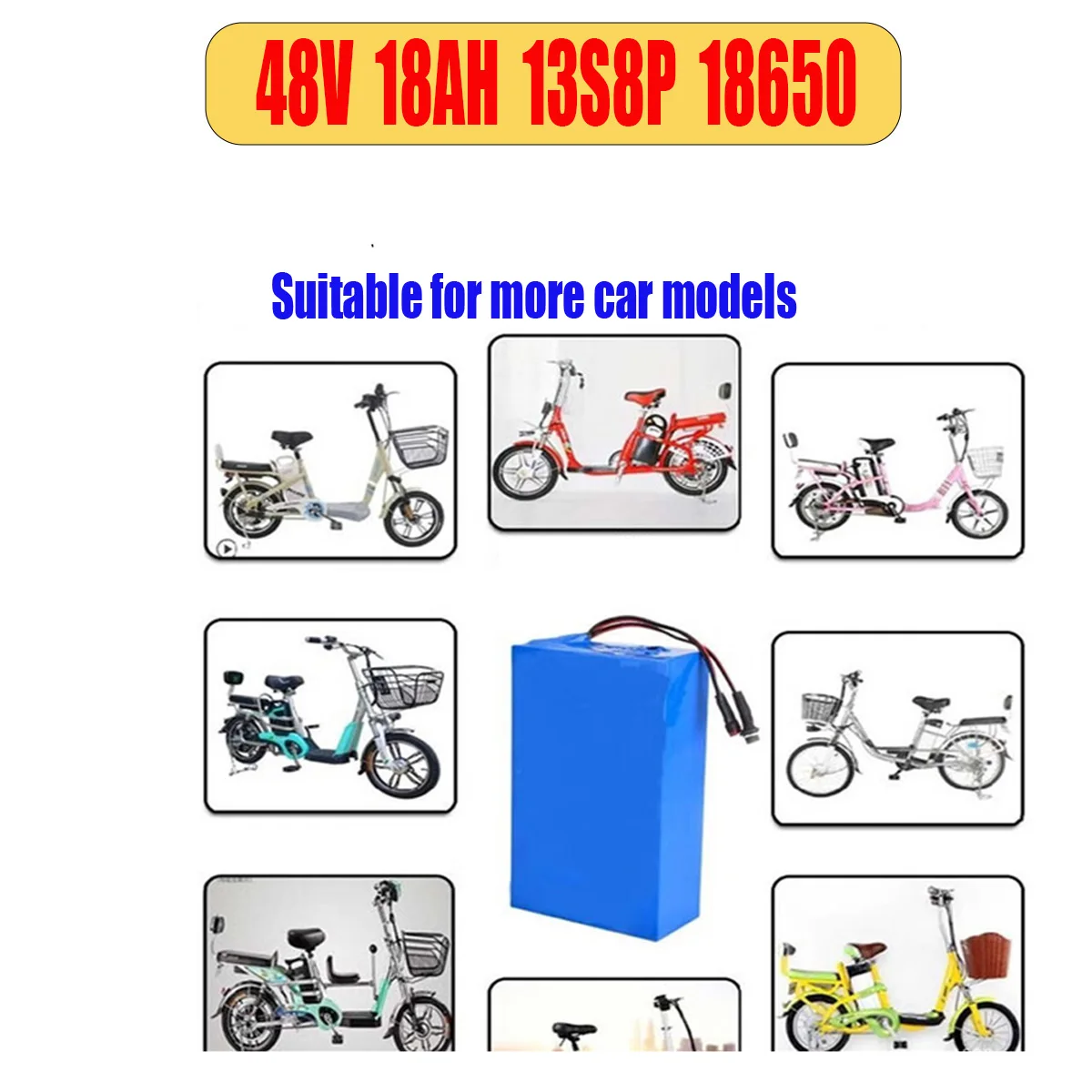 بطارية ليثيوم أصلية جديدة تمامًا 13S8P 48 فولت 18 أمبير في الساعة، مناسبة لمحركات 500-1000 وات مع شواحن BMS الذكية المدمجة #6