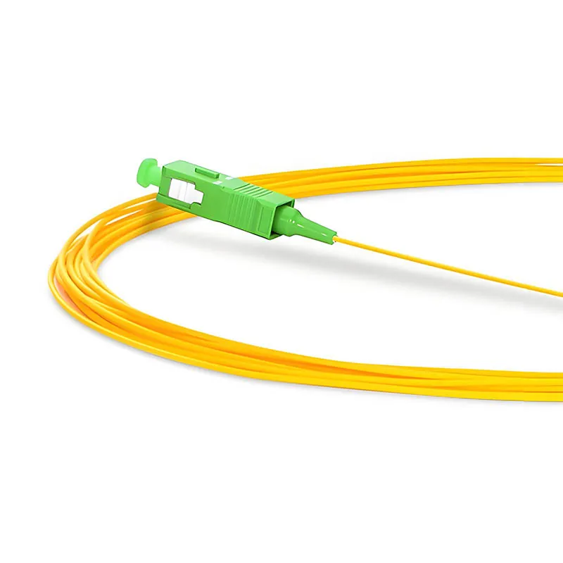 SC APC Optic Fiber Pigtail 1.0Meter SM Single Mode 9/125 Simplex G657A1 Yellow 50 Pieces