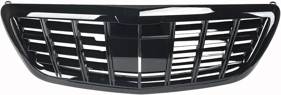 For Mercedes W222 S-CLASS S400 S500 2014 2015 2016 2017 2018 2019 2020 All Black w/Camera Hole Car Front Bumper Grille Grill