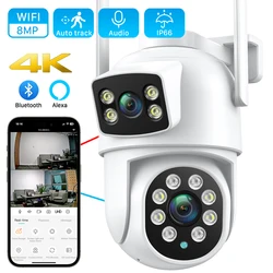 4K 8MP PTZ WIFI камера двойной объектив двойной экран 4X цифровой зум IP-камера 4MP HD AI обнаружения человека автоматическое от