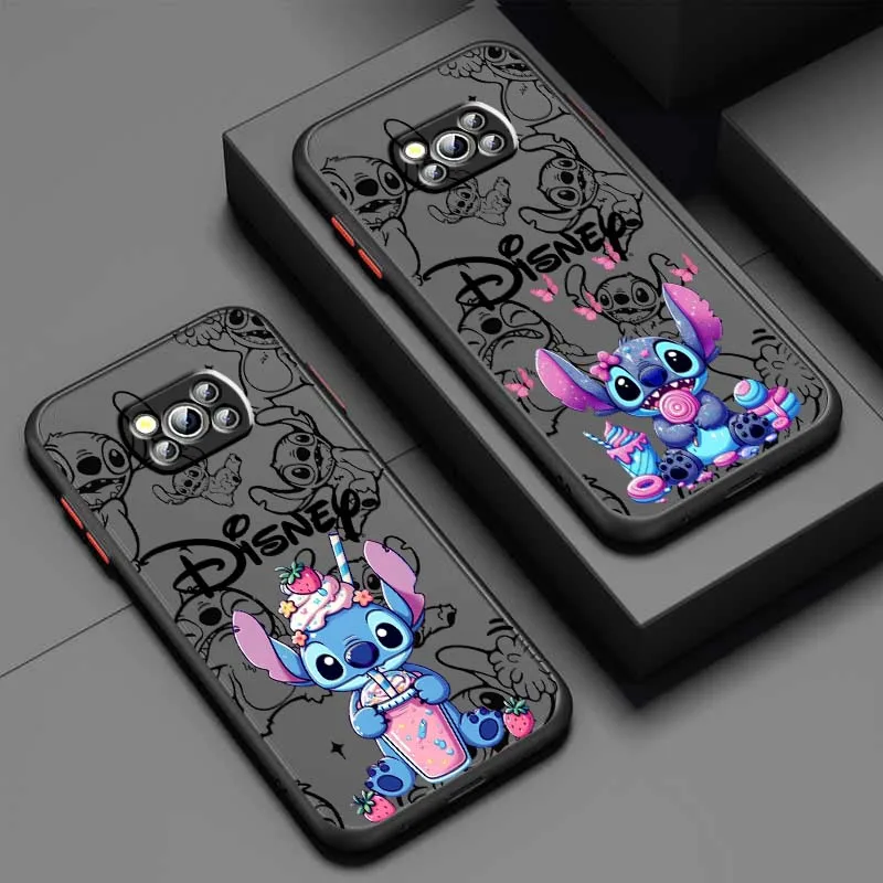 

Luxury Disney Stitch For Xiaomi Poco x7 M7 X6 X5 X4 X3 M6 M5 M4 M3 F6 F5 F4 F3 Pro 5G Frosted Translucent Phone Case
