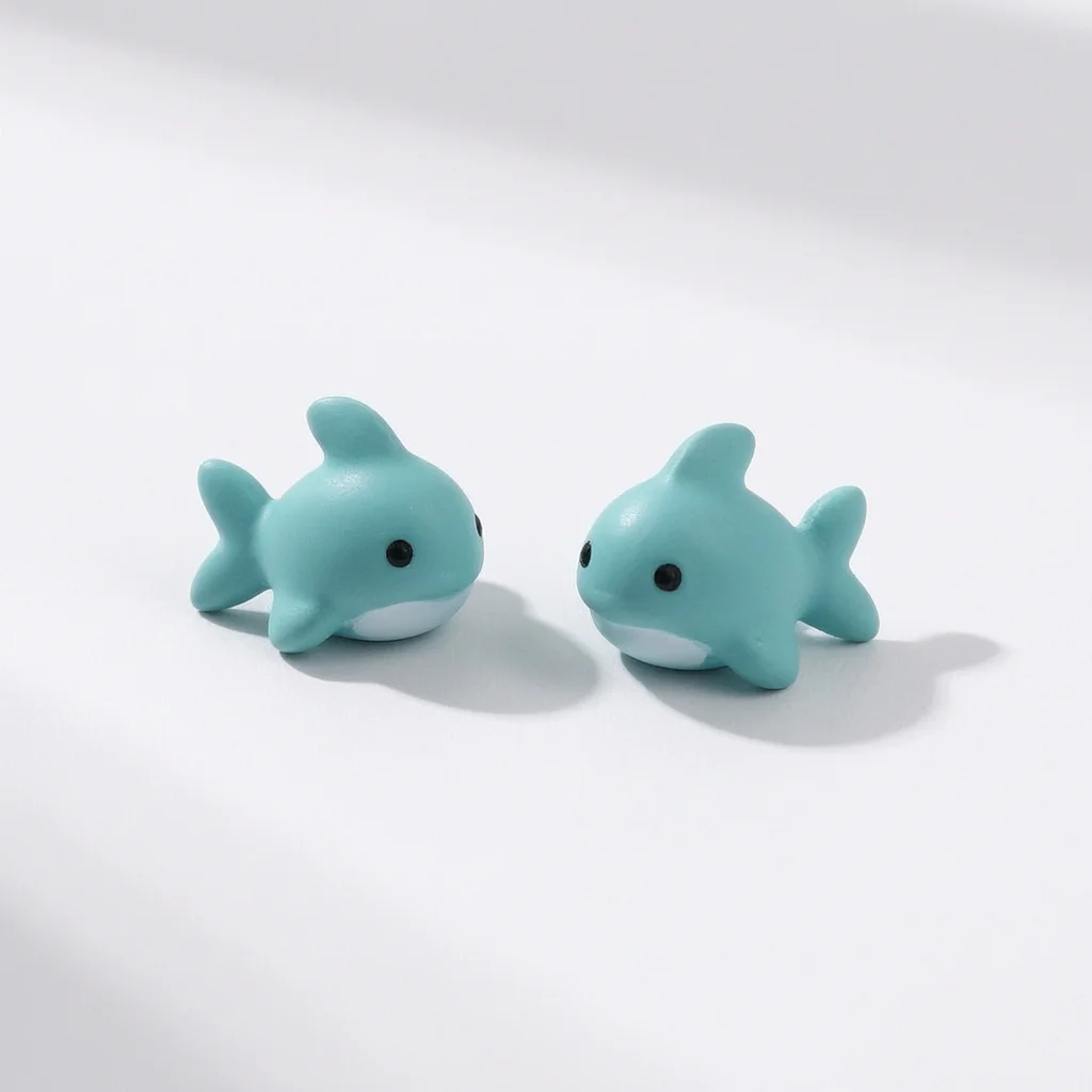 Pendientes de resina con dibujos animados de animales, lindos dinosaurios, perros, ballenas, joyería divertida de arcilla para mujeres, moda para fiestas.