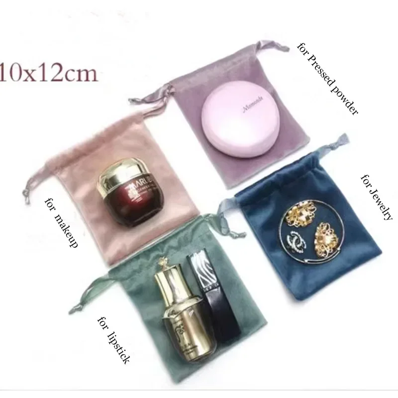 50P groen fluwelen geschenkzakjes aangepaste sieraden logo stofzak cosmetica make-up tasje met trekkoord aangepast logo accesorios Kerstmis