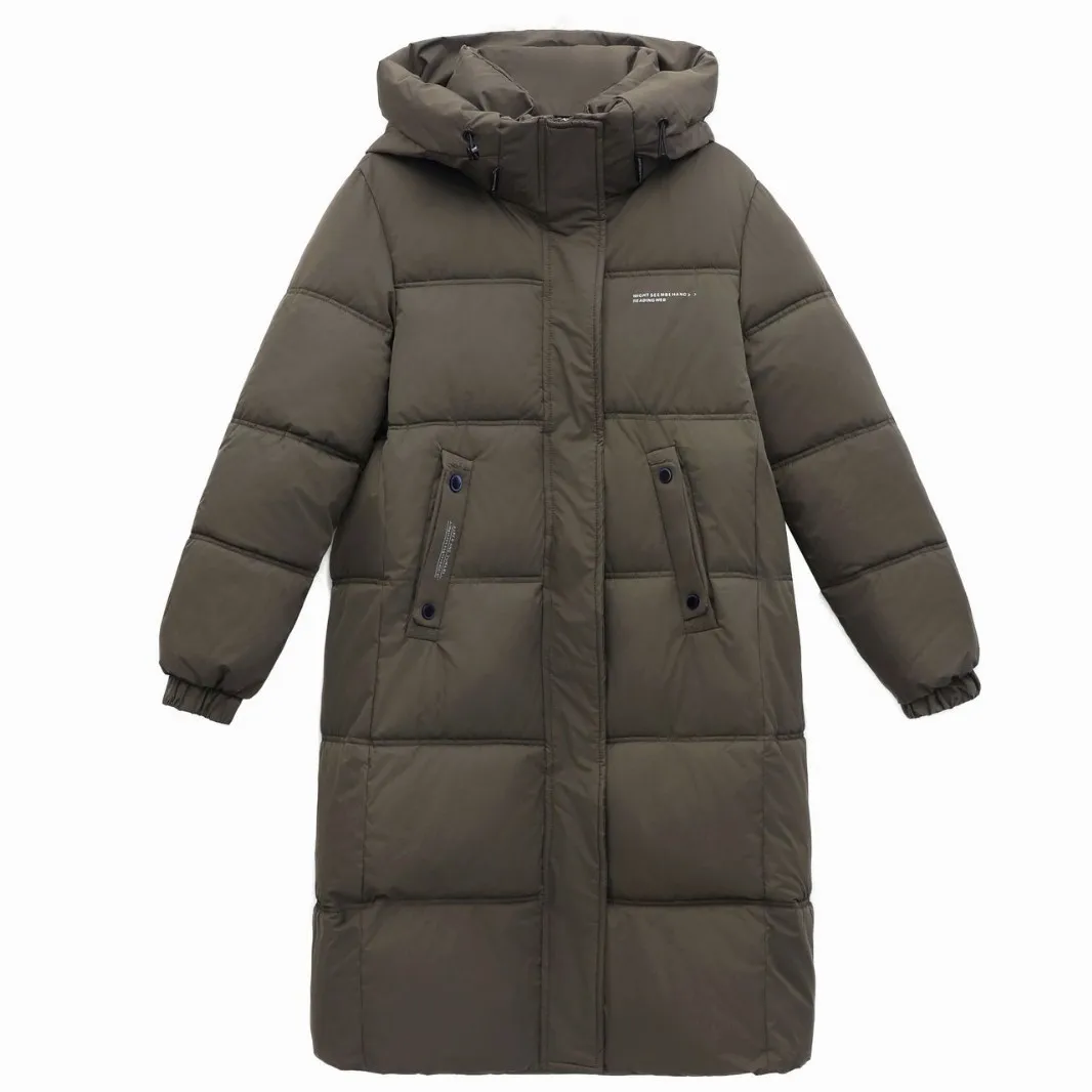Women Hooded Long Parkas Coats Oversize Jacket Solid Zipper Long Sleeves Loose Fit Thick Office Lady Casual 2025 Autumn Winter