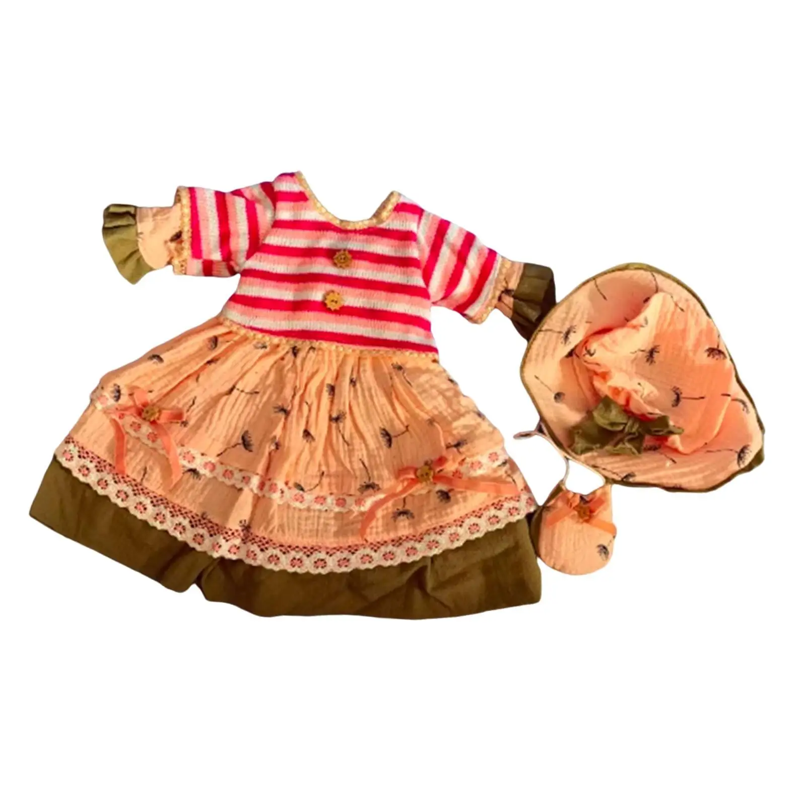 1/3 Mädchen Puppe Kleid DIY Puppe Spielzeug für Kinder Geburtstag Geschenk Anhänger Puppe Nette Koordination Puppe Kleidung Outfit für 60 cm-65 cm Puppe