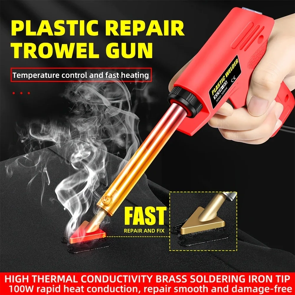 Electric Soldering Iron Kit 100W Plastic Welding For Auto Car Boat Bumper Kayak Repair thermal conductive Soldering Iron Tip