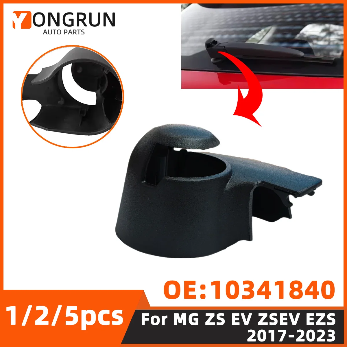 YONGRUN Heckscheibenwaschanlage Schwenkarm-Mutternabdeckung Passend für MG ZS EV/ZSEV/EZS 2017-2023 OE10341840 Ersatzteil