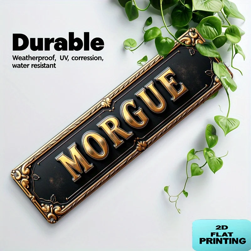 CIFBUY Vintage Aluminum Wall Art Waterproof Durable For Home Office Indoor Outdoor Gothic Morgue Hospital Decor Sign