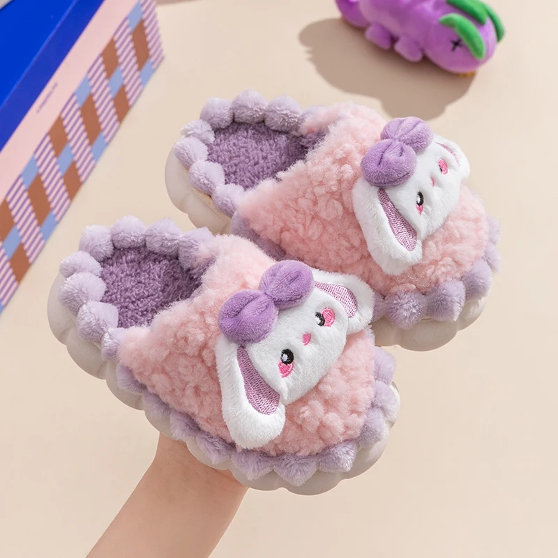 Cute Lamb Plush Slippers for Women, Fluffy Cartoon Animal House Slippers, Non-Slip Soft Cozy Slides for Bedroom & Indoor Use