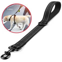 Dog Leash Short Dogs Leash 60cm Dog Chain Reflective Comfortable Handle Leashes for Large Dogs Walking One Step Nylon Pet Chain