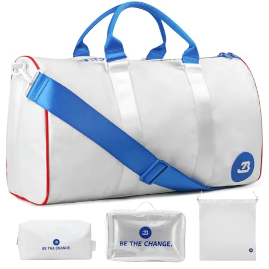 

4Pcs/Set Waterproof Sports Duffel Bag 1000D Nylon Durable Gym Bags for Men and Women Overnight Bag with 3 Accessory Bags of Wet
