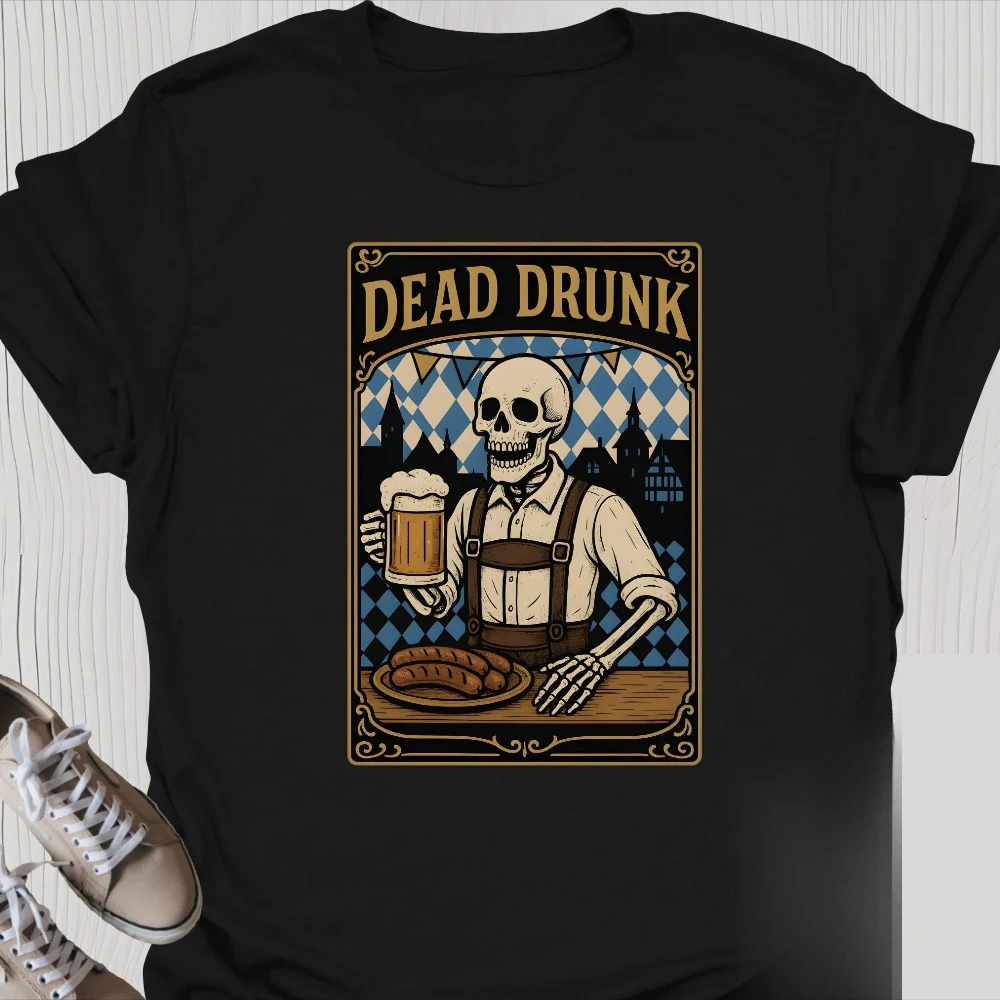 

Dead Drunk Октоберфест Мужская рубашка Octoberfest Баварская рубашка для вечеринок _ Рубашка немецкого фестиваля для любителей пива Дышащий топ
