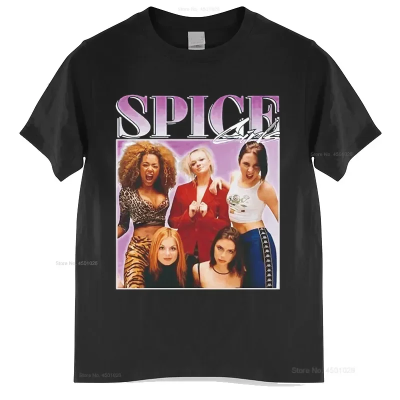 Spice Girls 90s Vintage Unisex Black Tshirt Women T Shirt Tshirt Women Summer Fashion T-shirt Y2k Top Women Clothing